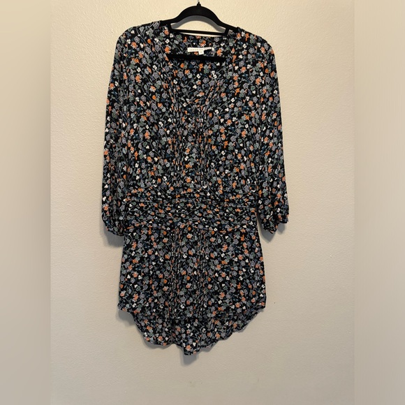 Veronica Beard 100% silk August pin tuck boho printed mini dress - Picture 8 of 12